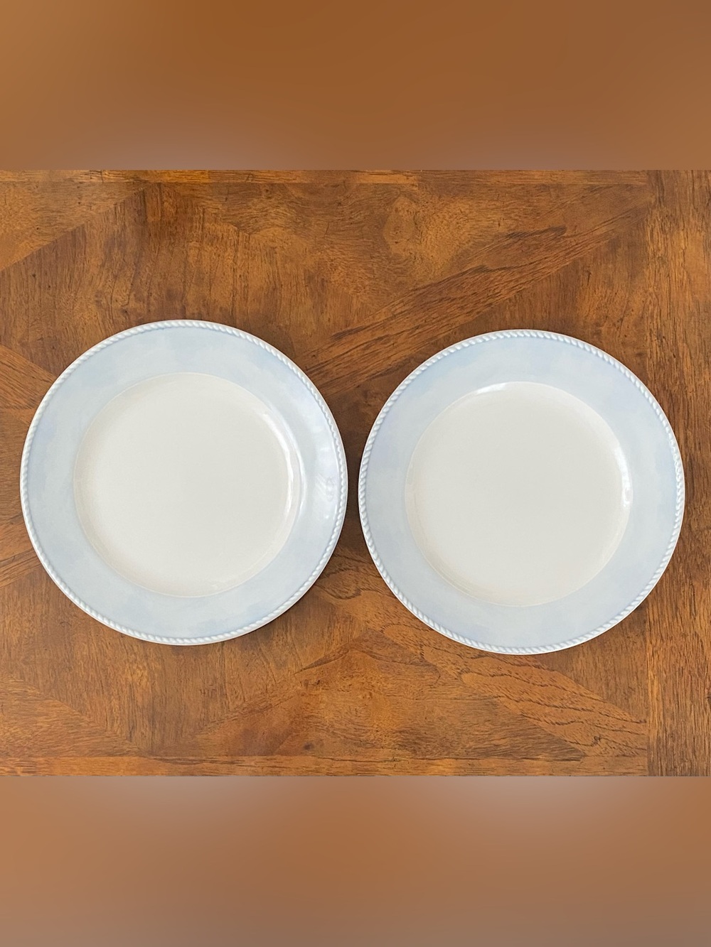 Lenox Swedish lodge Light Blue Rim Dinner Plates - Set of 2